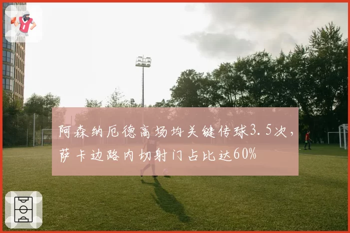 阿森纳厄德高场均关键传球3.5次，萨卡边路内切射门占比达60%